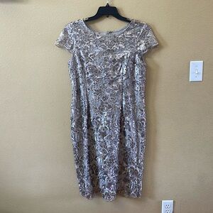 Pink laced midi dress